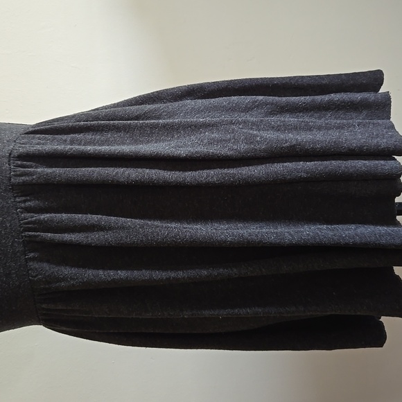 Dark Gray Short Sleeve Dress Size Sm Kimichi Blue Round Neck Mini Rough Edge - Picture 3 of 9